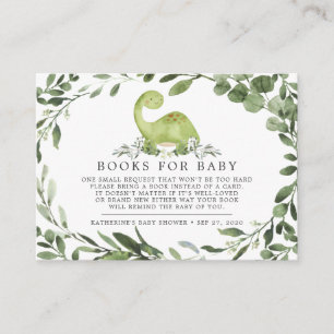 Dinosaur Books for Baby Baby shower Card Informatiekaartje