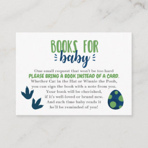 Dinosaur Books for Baby Invitation Insert Informatiekaartje