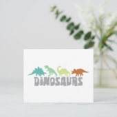Dinosaur Border Briefkaart (Staand voorkant)