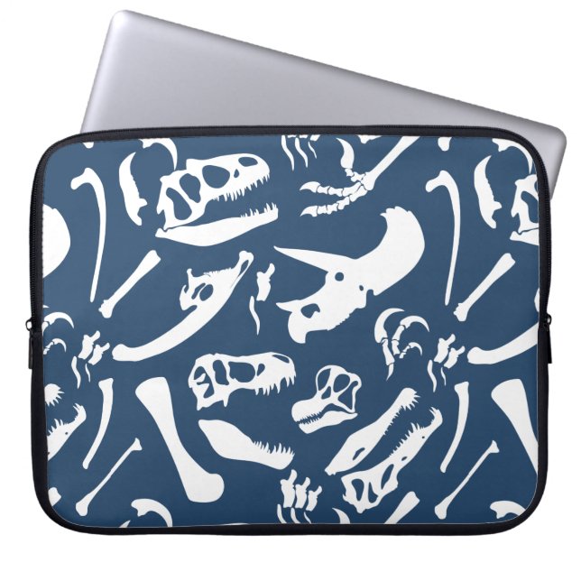 Dinosaur-Botten (blauw) Laptop Sleeve (Voorkant)
