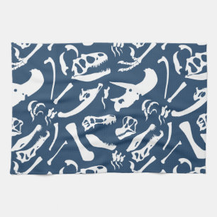 Dinosaur-Botten (blauw) Theedoek
