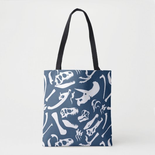 Dinosaur-Botten (blauw) Tote Bag (Voorkant)