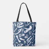 Dinosaur-Botten (blauw) Tote Bag (Achterkant)