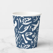 Dinosaur Botten (Blue Paper Cup) Papieren Bekers (Achterkant)