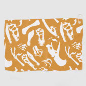 Dinosaur Botten (goud) Golfhanddoek (Horizontaal)