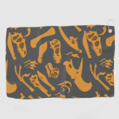 Dinosaur-Botten (grijs) Golfhanddoek (Horizontaal)