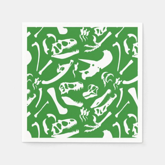 Dinosaur-Botten (groen) Servet (Voorkant)