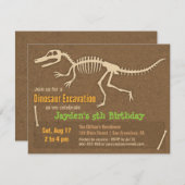 Dinosaur Botten Kinderen van Birthday Kaart (Voorkant / Achterkant)