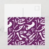 Dinosaur-Botten (Paars) Briefkaart (Voorkant / Achterkant)