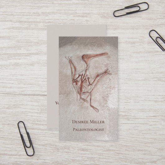 Dinosaur Botten Paleontoloog Prehistorische Design Visitekaartje (Voorkant / Achterkant in situ)