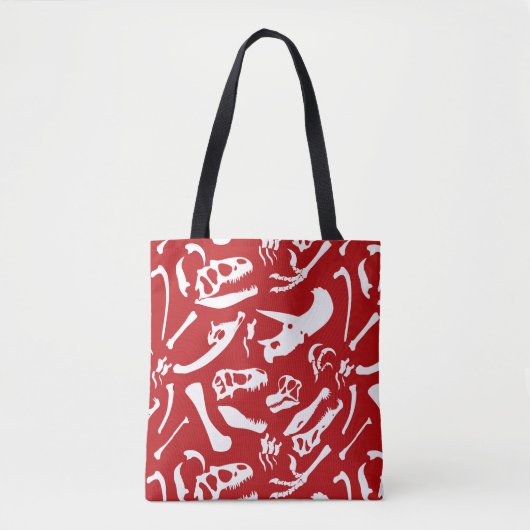 Dinosaur-Botten (rood) Draagtas (Voorkant)