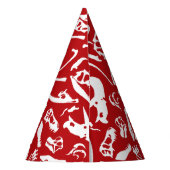 Dinosaur-Botten (rood) Feesthoedjes (Achterkant)