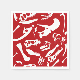 Dinosaur-Botten (rood) Servet