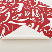 Dinosaur-Botten (rood) Sherpa Deken (3/4)