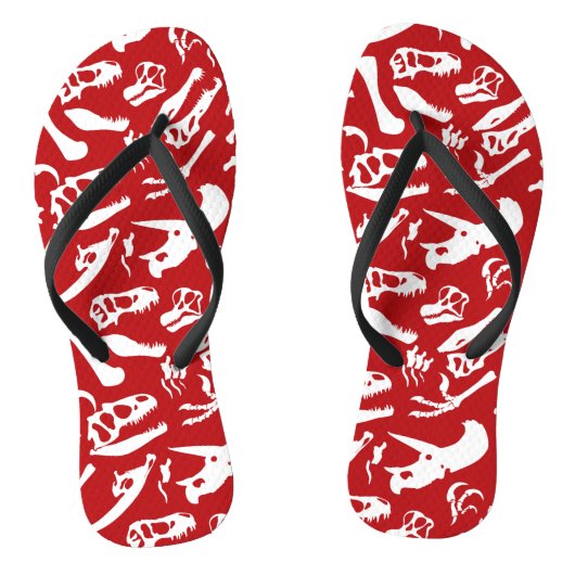 Dinosaur-Botten (rood) Teenslippers (Voetbed)