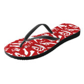 Dinosaur-Botten (rood) Teenslippers (Schuin)