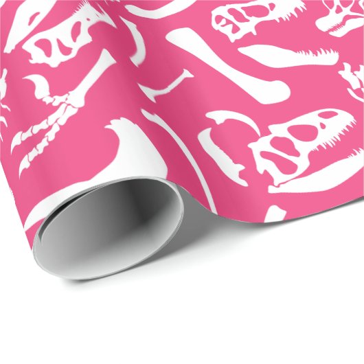 Dinosaur-Botten (roze) Cadeaupapier (Rol Hoek)