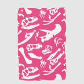Dinosaur-Botten (roze) Golfhanddoek (Voorkant)