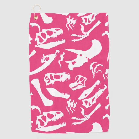 Dinosaur-Botten (roze) Golfhanddoek (Voorkant)