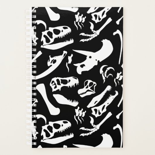 Dinosaur-Botten (zwart en wit) Planner (Voorkant)
