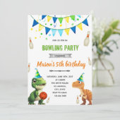 Dinosaur Bowling invitation anniversaire (Debout devant)