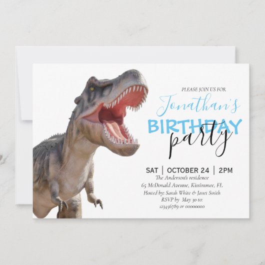 Dinosaur Boy Faire-part (Devant)