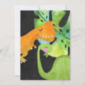 Dinosaur Boy First Birthday 1st Dino Party Kaart (Achterkant)