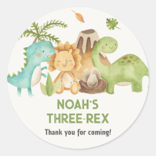 Dinosaur Boy Verjaardagsgunst Stickers Trex