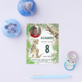 Dinosaur Boys Birthday Party Fotobudget Flyer (Enkel)