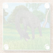 Dinosaur Brachiosaurus Glazen Onderzetter (Achterkant)
