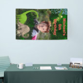 Dinosaur brachiosaurus oerwoud foliejongens foto spandoek (Beurs)