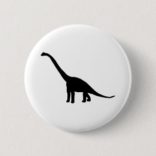 Dinosaur Brontosaurus Black en White Ronde Button 5,7 Cm