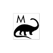 Dinosaur Brontosaurus Cute Kind Monogram Initiaal Rubberstempel (Afrduk)