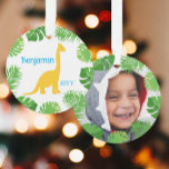 Dinosaur Brontosaurus Photo Keepsaké Noël<br><div class="desc">Dinosaur Brontosaurus Jaune Garde de photos tropicales Noël * Des produits de coordination seront disponibles dans notre boutique. Contactez-nous si vous avez besoin que cette conception s'applique à un produit spécifique pour créer votre propre article de correspondance unique! Merci tellement pour voir un DoodleLulu par 2 juin conception de bogues!...</div>