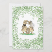 Dinosaur bruid en bruidegom bruiloft dank u bedankkaart (Achterkant)