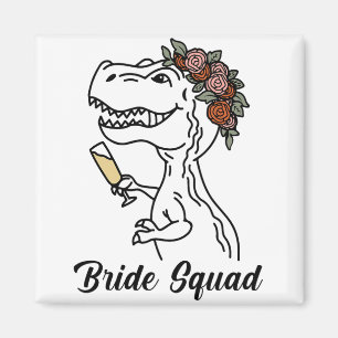 Dinosaur Bruids Squad Bruidsmeisje Bachelorette Fe Magneet