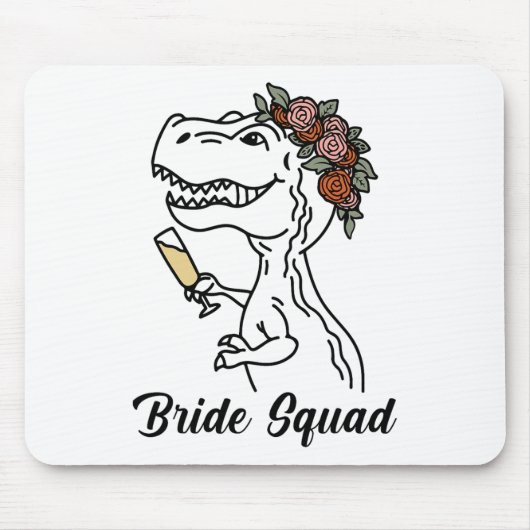 Dinosaur Bruidsquad Bruidsmeisje Bachelorette Fees Muismat (Voorkant)