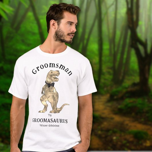 Dinosaur Bruiloft Funny Bachelorfeest Bruidsjonker T-shirt