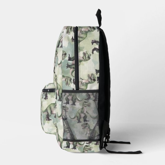 Dinosaur Camouflage Green Backpack Bedrukte Rugzak (Rechts)