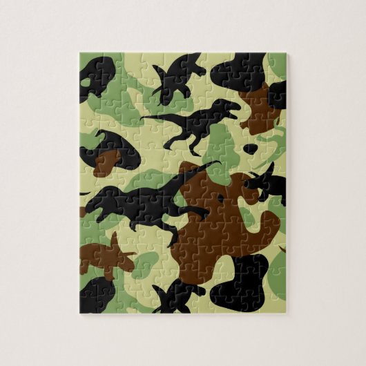 Dinosaur camouflage puzzel (Verticaal)