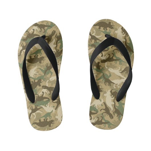 Dinosaur Camouflage Teenslippers voor kinderen (Voetbed)