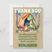 Dinosaur Campout Party Dank u kaart (Voorkant)