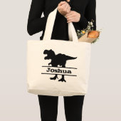 Dinosaur Canvas tas voor gepersonaliseerde naam (Voorkant (product))