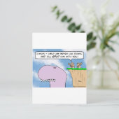 dinosaur caveman split briefkaart (Staand voorkant)