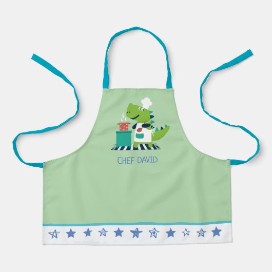 Dinosaur Chef Kids Apron Schort (Voorkant)