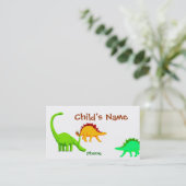 Dinosaur Children's Calling Card Contactkaartje (Staand voorkant)
