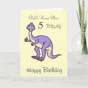 Dinosaur Child's Personalised Birthday Card Kaart