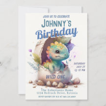 Dinosaur Child's Wilde Uitnodiging van één dag