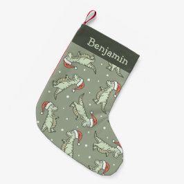 Dinosaur Christmas Boy Santa Claus Dino T-Rex Sage Kleine Kerstsok