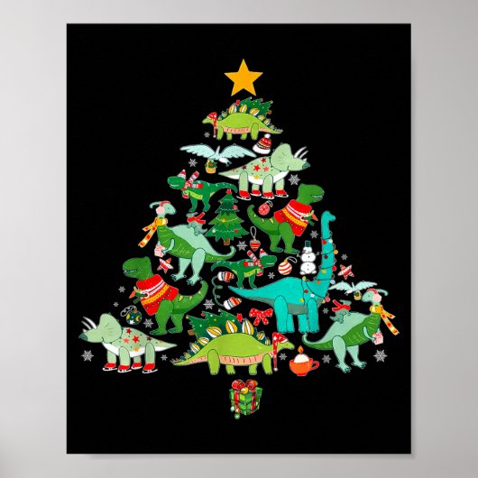 Dinosaur Christmas Funny Dino Holiday Boys Kids To Poster (Voorkant)